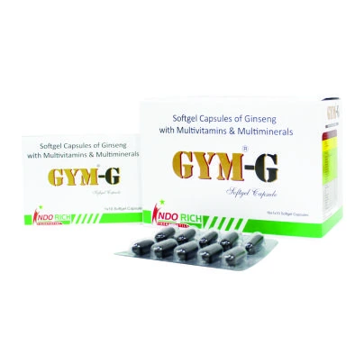 GINSENG 42.5MG, VIT2500 I.U., VIT D3 200 I.U., VIT B1 1MG,VIT B2 1.5MG,VIT B6 1MG,VIT B12 1MCG,VIT C 50MG,VIT E 5I.U.,CALCIUM 5MG,NIACINAMIDE 15MG, FOLIC ACID 50MCG,FERROUS FURNARATE 30MG,POTASSIUM SULPHATE 2MG,COPPER 0.5MG, MANGANESE 0.5MG,DI-CALCIUM PHO (GYM-G)